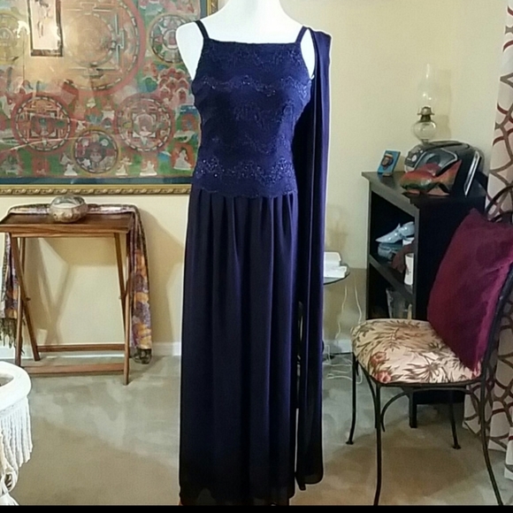 Late Edition Petite Purple Fully Lined Jumper with Lace Top - Sz 8 - Picture 1 of 11